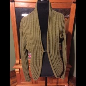 Green Ribbed Dress Barn Sweater